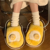 Sanrio Gudetama Cute Soft Fluffy Home Slippers Warm Plush Shoes