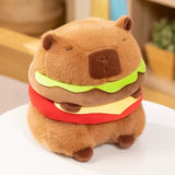 Kawaii Snack Attack: Hamburger Capybara Dog Pig Capibaras Pizza Bubble Tea Cushion Plush
