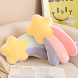 Pastel Rainbow Cloud Plush Moon Multicoloured Stripey Candy Star Moon Plush