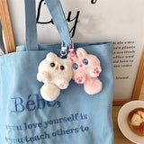Cute Plush Cat Keychain – Kawaii Long Tailed Doll, Bag Pendant Accessory - Dimensions: 7.5 * 11cm, 7.5 * 10.5cm