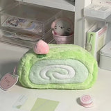 Kawaii Plush Pencil Case Matcha Cake Roll