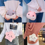 Hammy Hamster Plush Crossbody Bag with Gold Chain Handbag