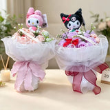 Sanrio My Melody Kuromi Cinnamoroll Hello Kitty Plush Flowers Handmade Bouquet