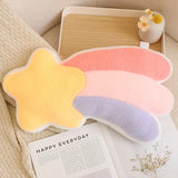 Pastel Rainbow Cloud Plush Moon Multicoloured Stripey Candy Star Moon Plush