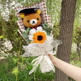 San-X Rilakkuma Korilakkuma Teddy Bear Plush Toy Flower Bouquet Gift Box