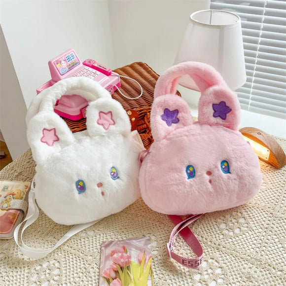 Rabbit Fur Star Bunny Plush Chain Bag Plush Cushion - LoveJojo