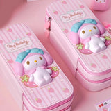 Sanrio Zipped Pencil Case Kawaii Hello Kitty Cinnamoroll My Melody