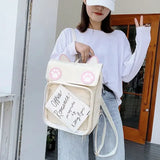 Transparent Window Backpack Bag Rucksack Cat Paws Kawaii Japanese