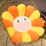 Japan Sunflower Face Plush Seat Cushion Rainbow Flower Chair Cushion Pillow Stuffed