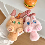 Cute Plush Cat Keychain – Kawaii Long Tailed Doll, Bag Pendant Accessory - Dimensions: 7.5 * 11cm, 7.5 * 10.5cm