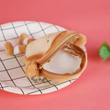 Toast Bread Plush Coin Purse Bag Keychain