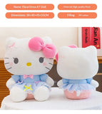 Sanrio Hello Kitty Big Pink Bow Blue Lace Dress Plushie