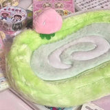 Kawaii Plush Pencil Case Matcha Cake Roll