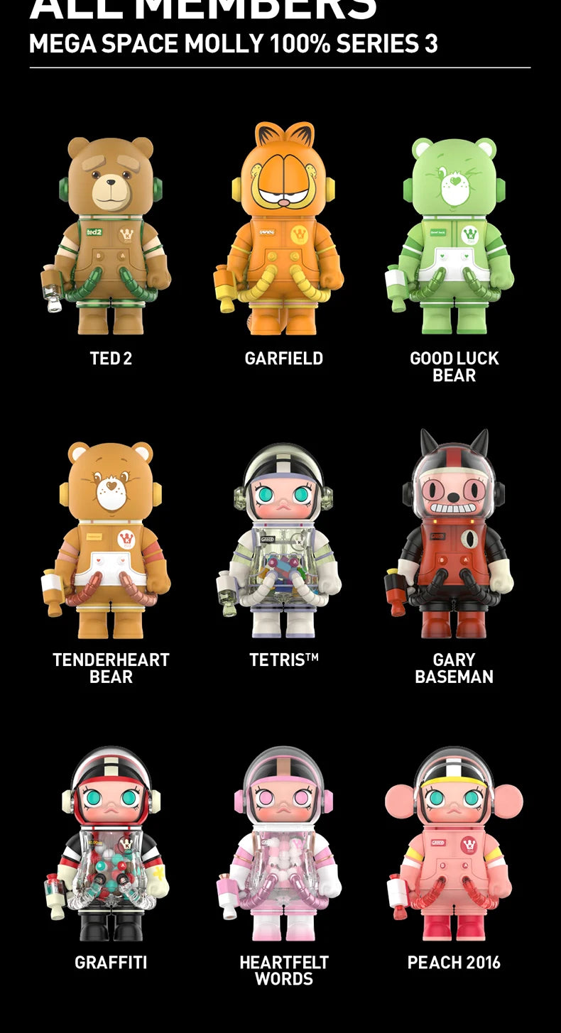 MEGAコレクション 100％ SPACE MOLLY シリーズ 3　開封品 Genuine Pop Mart Mega Space Molly 100% Series 3 Blind Box Figures