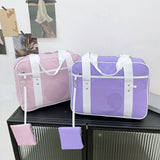 Heart PU Leather Laptop Bag Pastel Handbag Top Handle Japanese Style School Bag