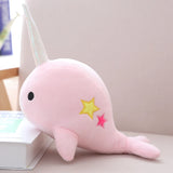 Narwhal Whale Binary Star Plush Toy Soft Animal Ocean Sea Stuffed Animals 25-35cm