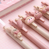 4 Kawaii Rabbit Mechanical Gel Ink Pens School Office Writing Supplies Stationery Pen 0.5mm