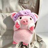 Pink Pig Plush Selfcare Facial Skincare With Purple Headband