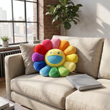 Japan Sunflower Face Plush Seat Cushion Rainbow Flower