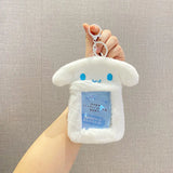 Sanrio Hello Kitty Plush Card Case Holder Keychain Kuromi My Melody Hangyudon Pochacco Cinnamoroll