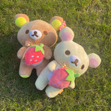 San-X Rilakkuma Bear Strawberry Plush Toy