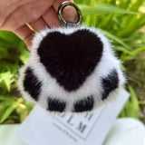 Cat Paw Fur Pom Pom Pendant Keychain