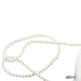 Faux Fur Fluffy White Bag Crossbody Handbag Pearl Strap