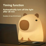 Capybara Silicone Night Light USB Rechargeable Timing Dimming Sleep Night Lamp