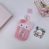 Sanrio Hello Kitty Plush Card Case Holder Keychain Kuromi My Melody Hangyodon Pochacco Cinnamoroll