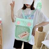 Transparent Window Backpack Bag Rucksack Cat Paws Kawaii Japanese