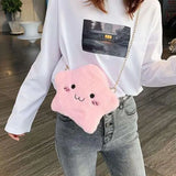 Hammy Hamster Plush Crossbody Bag with Gold Chain Handbag - LoveJojo