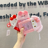 Sanrio Hello Kitty Plush Card Case Holder Keychain Kuromi My Melody Hangyudon Pochacco Cinnamoroll