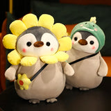 25cm Kawaii Penguin Plush Toys Lovely Penguin Dinosaur Sunflower Stuffed Soft Toy