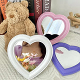 Pink Love Heart-Shaped Cosmetic Mirror Makeup Wall Hanging Mirror