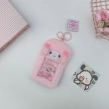 Sanrio Hello Kitty Plush Card Case Holder Keychain Kuromi My Melody Hangyodon Pochacco Cinnamoroll