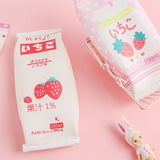 Pencil Case Strawberry Milk Box Bag Pink Pens Bag Japanese