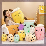 Cute Bubble Tea Plush Toy Stuffed Milk Tea Soft Boba Fruit Tea Cup Plushie