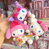 Sanrio Ramune Series Plush Keychain Pompompurin My Melody Kawaii Hello Kitty Kuromi Pendant (10cm)