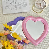 Pink Love Heart-Shaped Cosmetic Mirror Makeup Wall Hanging Mirror