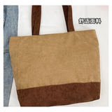Sanrio PomPomPurin Brown Corduroy Embroidered Shoulder Tote Bag (35cm x 26cm)