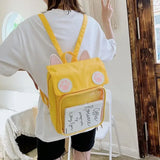 Transparent Window Backpack Bag Rucksack Cat Paws Kawaii Japanese