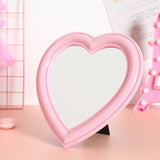 Pink Love Heart-Shaped Cosmetic Mirror Makeup Wall Hanging Mirror