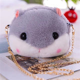 Hammy Hamster Plush Crossbody Bag with Gold Chain Handbag