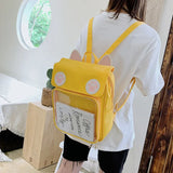 Transparent Window Backpack Bag Rucksack Cat Paws Kawaii Japanese