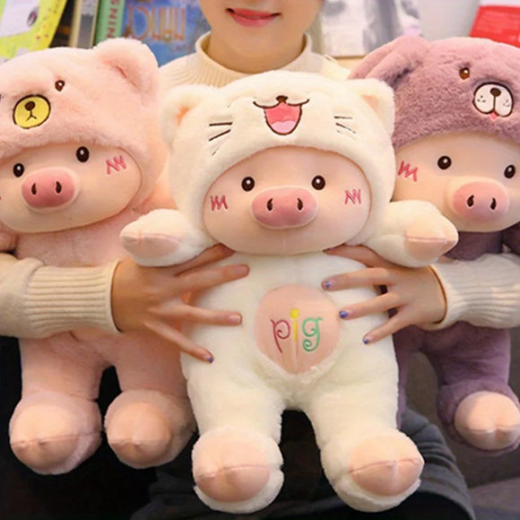 Pig Bear Hat Plush Toy - LoveJojo