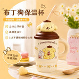 Sanrio Kawaii PomPomPurin 316 Stainless Steel Cup With Lid & Straw - 500ml