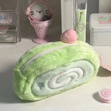 Kawaii Plush Pencil Case Matcha Cake Roll