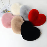 Faux Fur Heart Bag Furry With Gold Chain Handbag Crossbody