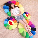 Japan Sunflower Face Plush Seat Cushion Rainbow Flower - LoveJojo