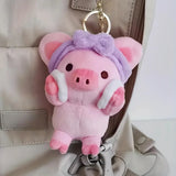 Pink Pig Plush Selfcare Facial Skincare With Purple Headband